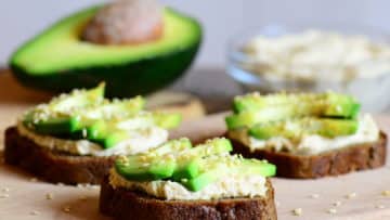 Chickpeas, Cottage Cheese & Avocado on Rye